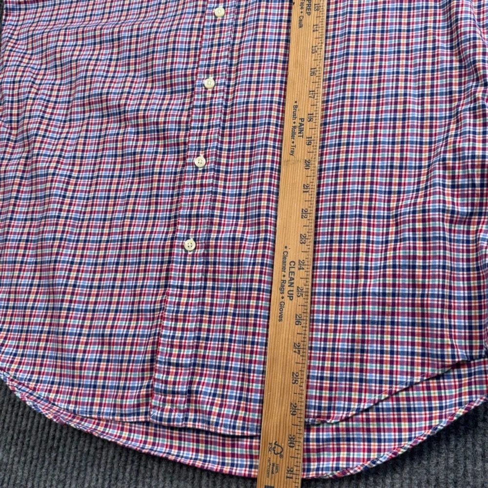 Ralph Lauren Button Down Shirt Mens Large Multi Color Plaid Long Sleeve Preppy‎